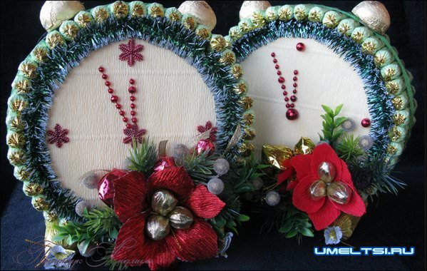 Новогодние часы своими руками Новогодние часы своими руками