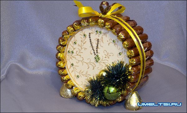 Новогодние часы своими руками Новогодние часы своими руками