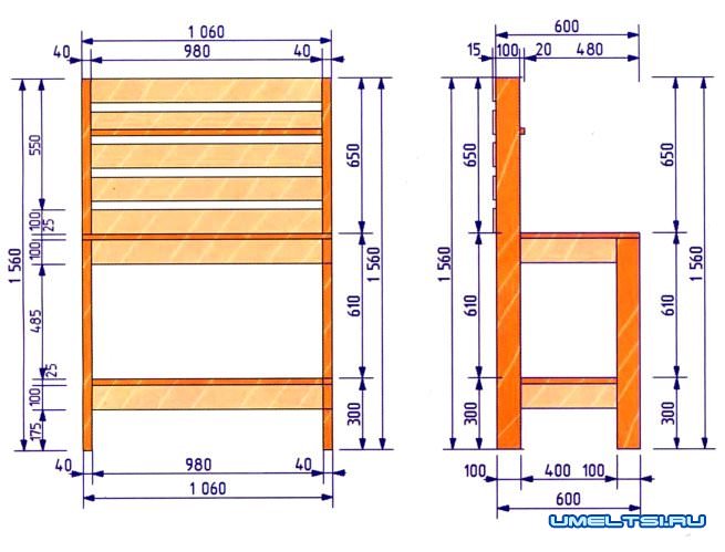Столик садовника чертеж Столик садовника чертеж