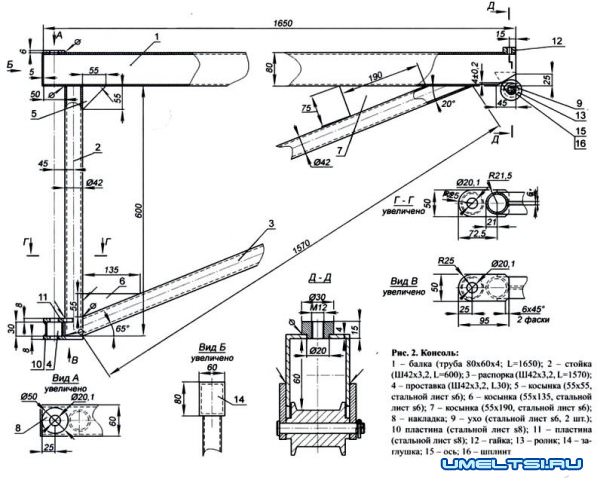 Поворотный консольный кран