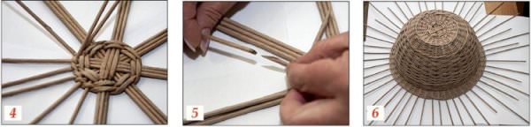 Хлебница из газетных трубочек