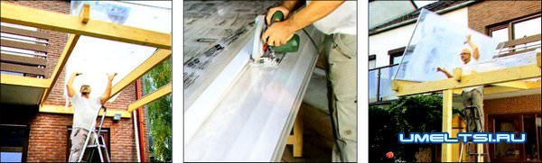 Навес над террасой из поликарбоната Навес над террасой из поликарбоната