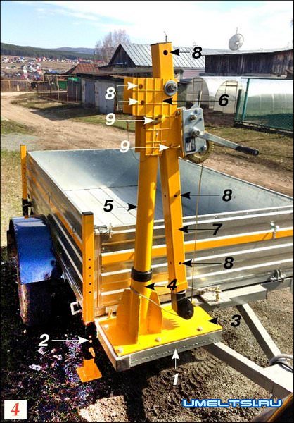 Подъемный кран для автомобильного прицепа Подъемный кран для автомобильного прицепа