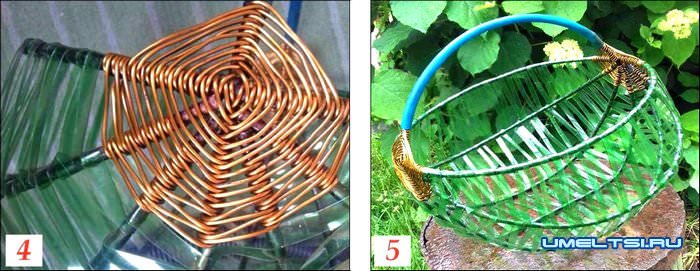 корзинка из пластиковых бутылок