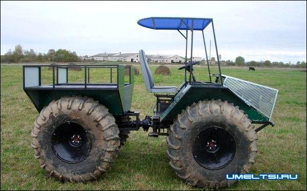 Полноприводной вездеход с ломающейся рамой