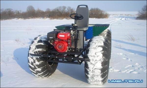 Полноприводной вездеход с ломающейся рамой