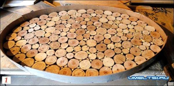 Журнальный стол своими руками из спилов Журнальный стол своими руками из спилов