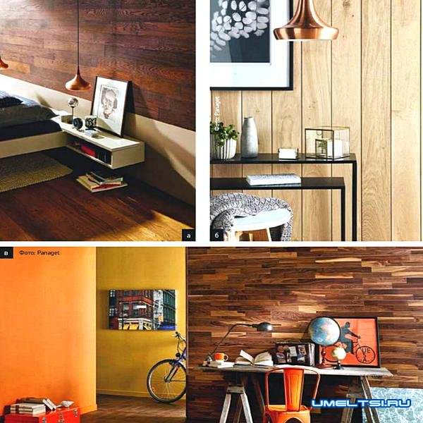 Паркетная доска в отделке стен