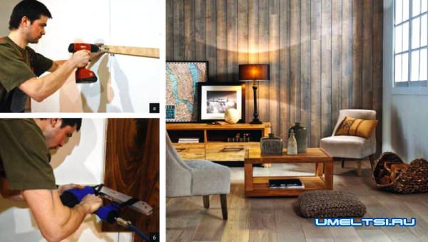 Паркетная доска в отделке стен