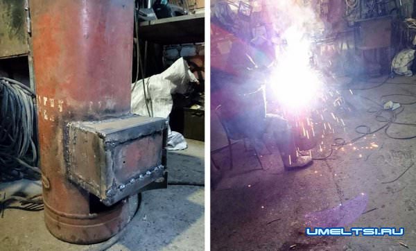 Печь-буржуйка для гаража из газового баллона