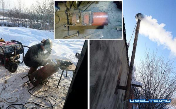 Печь-буржуйка для гаража из газового баллона