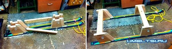 Сани для зимней рыбалки из лыж