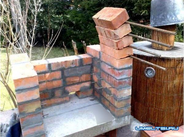 Кирпичная барбекю–коптильня своими руками-фото Кирпичная барбекю–коптильня своими руками-фото