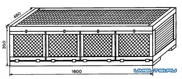 Клетка для кроликов из сетки - чертежи