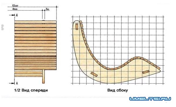Чертежи самодельного кресла-качалки