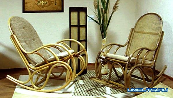 Наиболее распространенные модели кресла-качалки: ротанговое