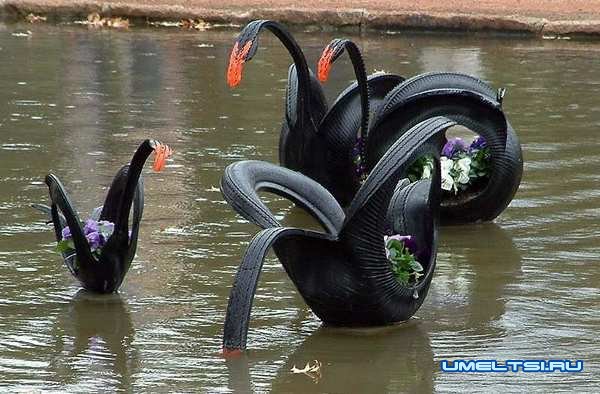 Лебедь из покрышки Лебедь из покрышки