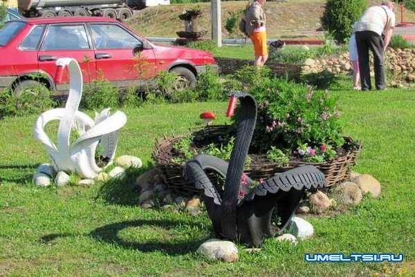 Лебедь из покрышки Лебедь из покрышки