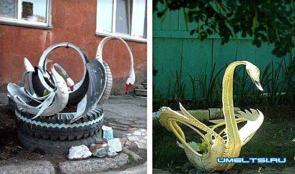 лебедь из шин: фото лебедь из шин: фото