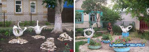 лебедь из шин: фото лебедь из шин: фото