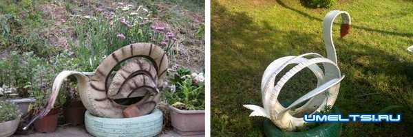 лебедь из шин: фото лебедь из шин: фото
