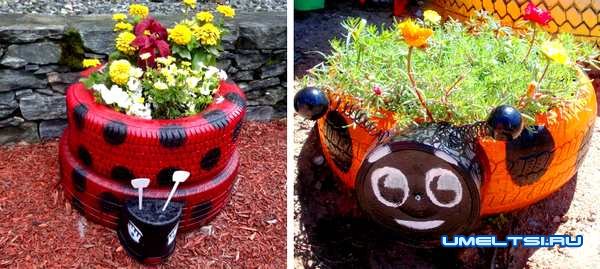 Клумба из шин Клумба из шин