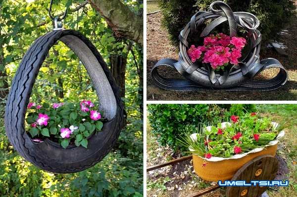 Клумба из шин Клумба из шин