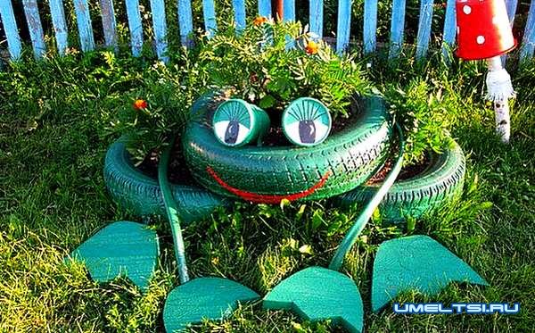 Клумба из шин Клумба из шин