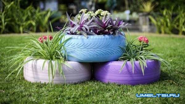 Клумба из шин Клумба из шин