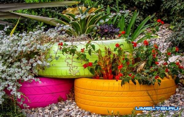 Клумба из шин Клумба из шин