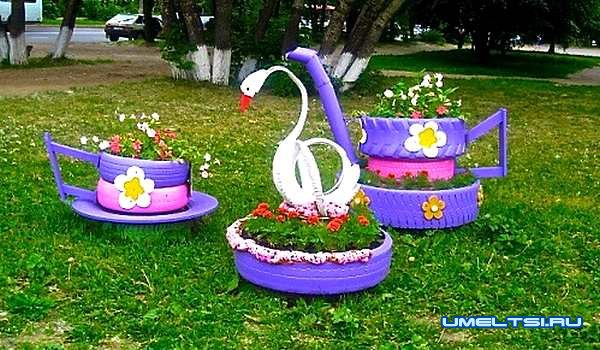 Клумба из шин Клумба из шин