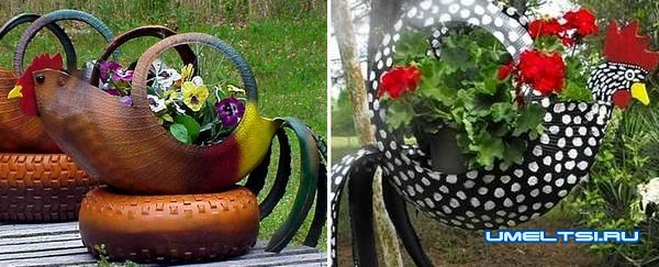 Клумба из шин Клумба из шин