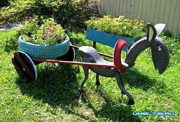 Ослик из шин Ослик из шин