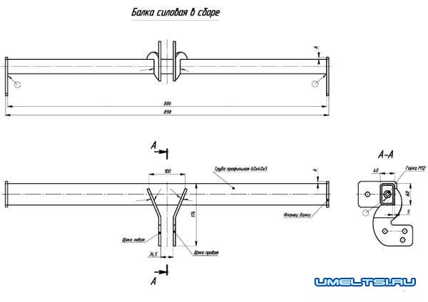 Фаркоп на автомобиль Рено Логан-силовая балка Фаркоп на автомобиль Рено Логан-силовая балка