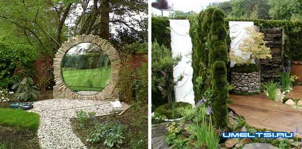 Идеи оформления двора-использование зеркал