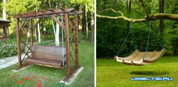 Идеи оформления двора-качели