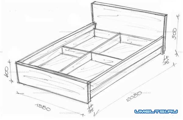 кровать чертеж кровать чертеж