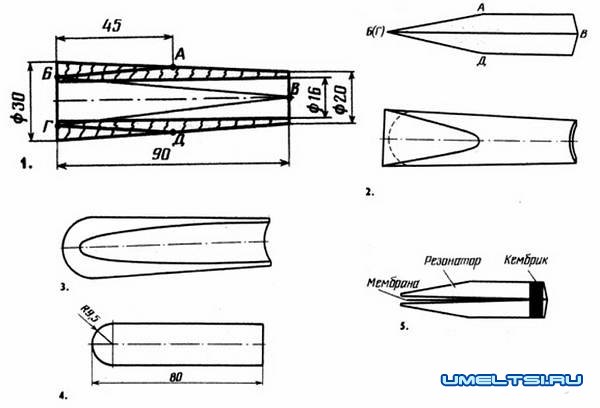 Манок на утку и гуся своими руками-чертеж Манок на утку и гуся своими руками-чертеж
