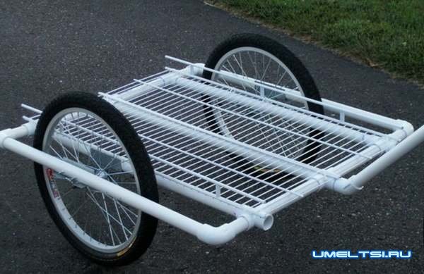 Делаем велосипедный прицеп из ПВХ труб Делаем велосипедный прицеп из ПВХ труб