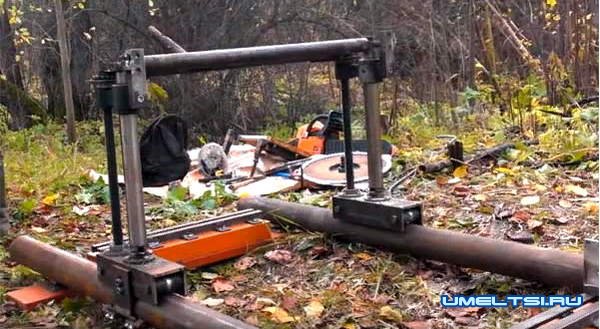 Самодельная мобильная ленточная пилорама