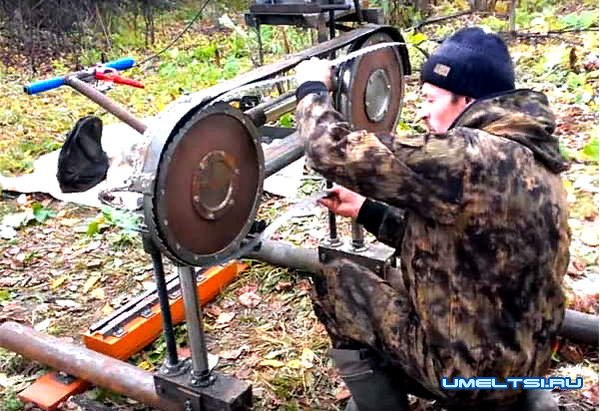 Самодельная мобильная ленточная пилорама