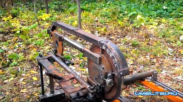 Самодельная мобильная ленточная пилорама