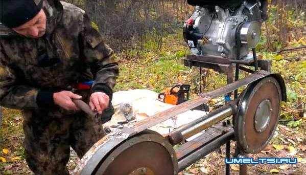 Самодельная мобильная ленточная пилорама