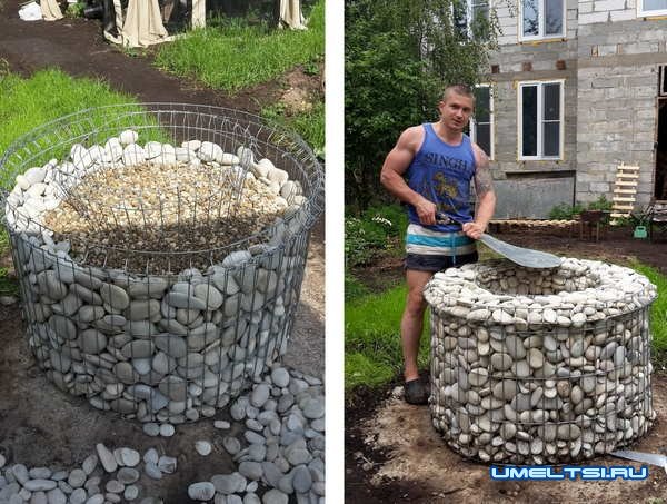 Строительство очага-мангала из габиона Строительство очага-мангала из габиона