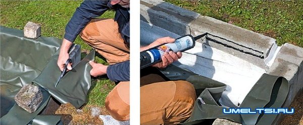 Садовый пруд из бордюрных камней Садовый пруд из бордюрных камней