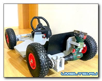 Детский самодельный карт с приводом от шуруповерта