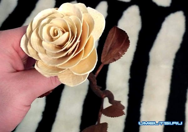 роза из дерева роза из дерева