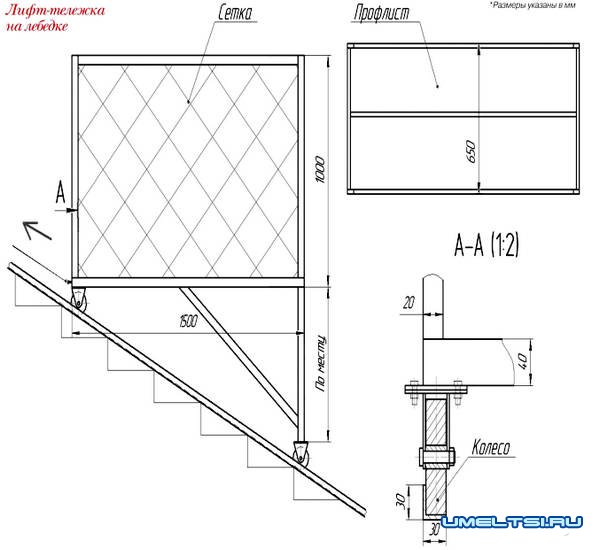 чертеж лифта