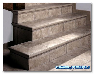 Использование керамогранита при облицовке лестниц